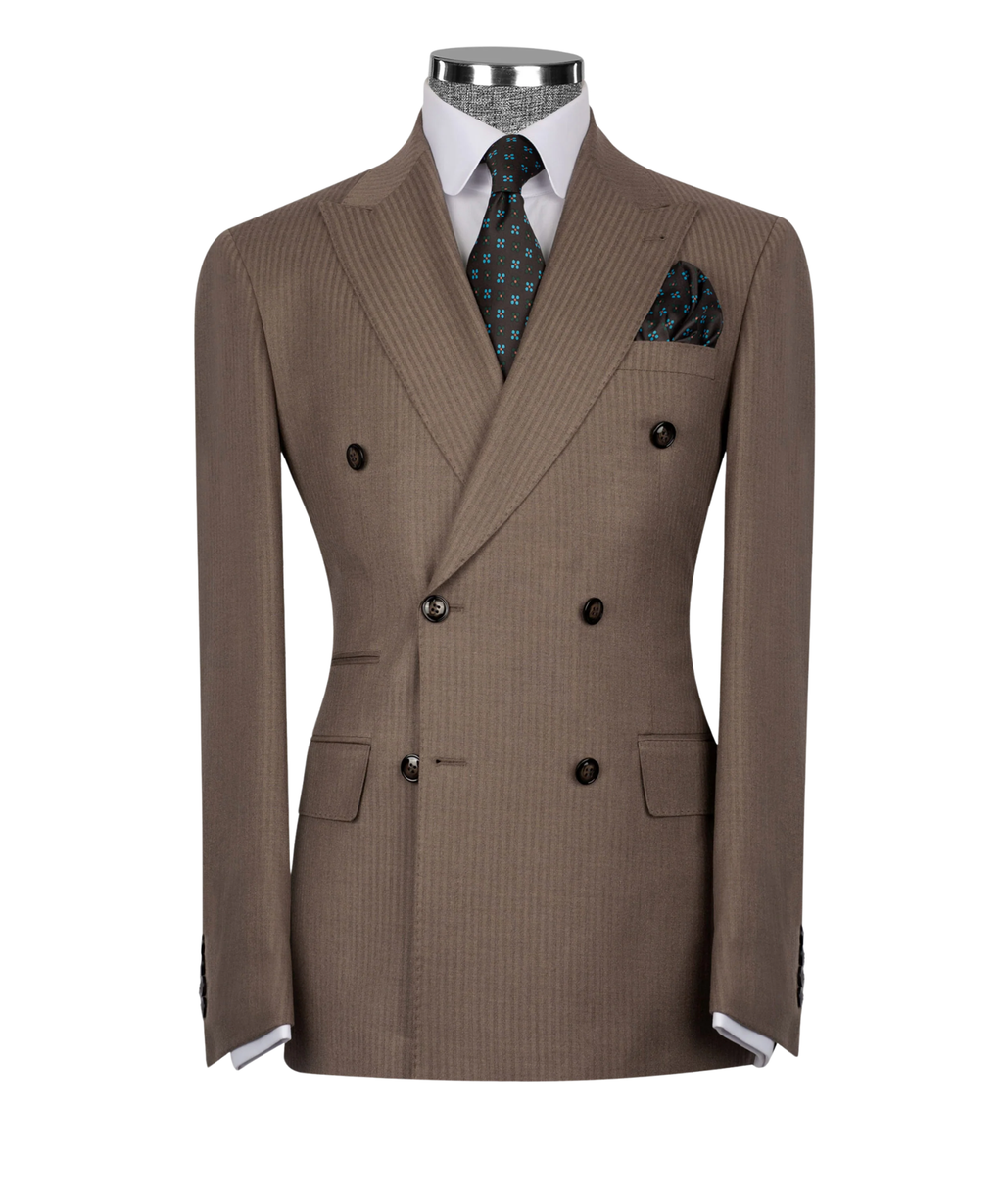 Subtle Pinstripe Double-Breasted Suit