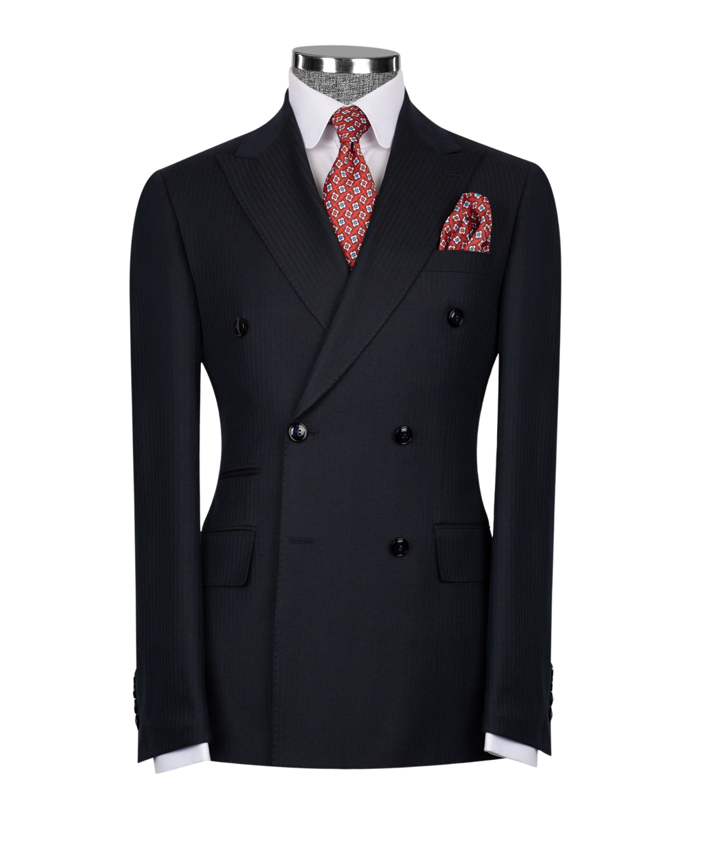 Subtle Pinstripe Double-Breasted Suit