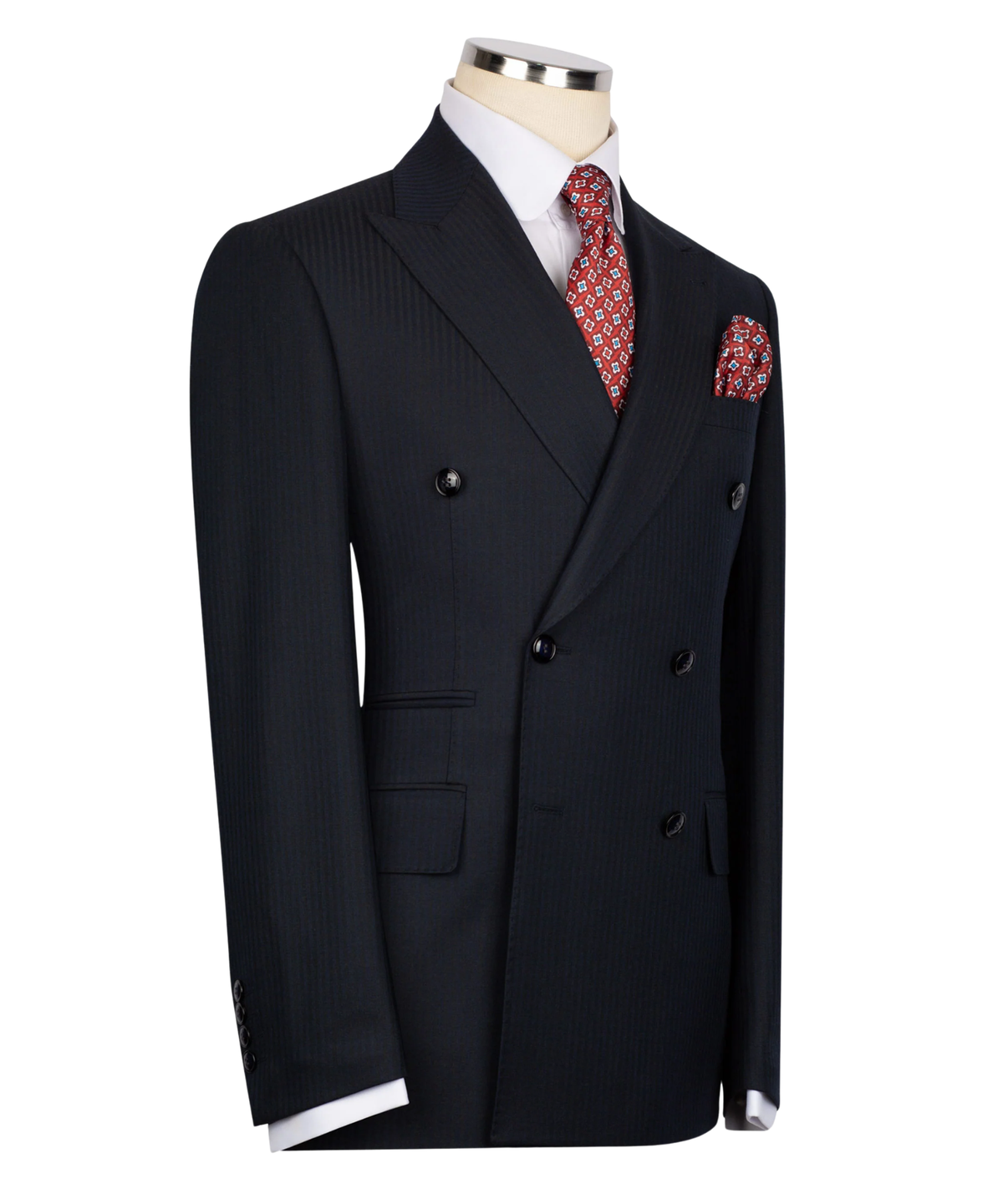 Subtle Pinstripe Double-Breasted Suit