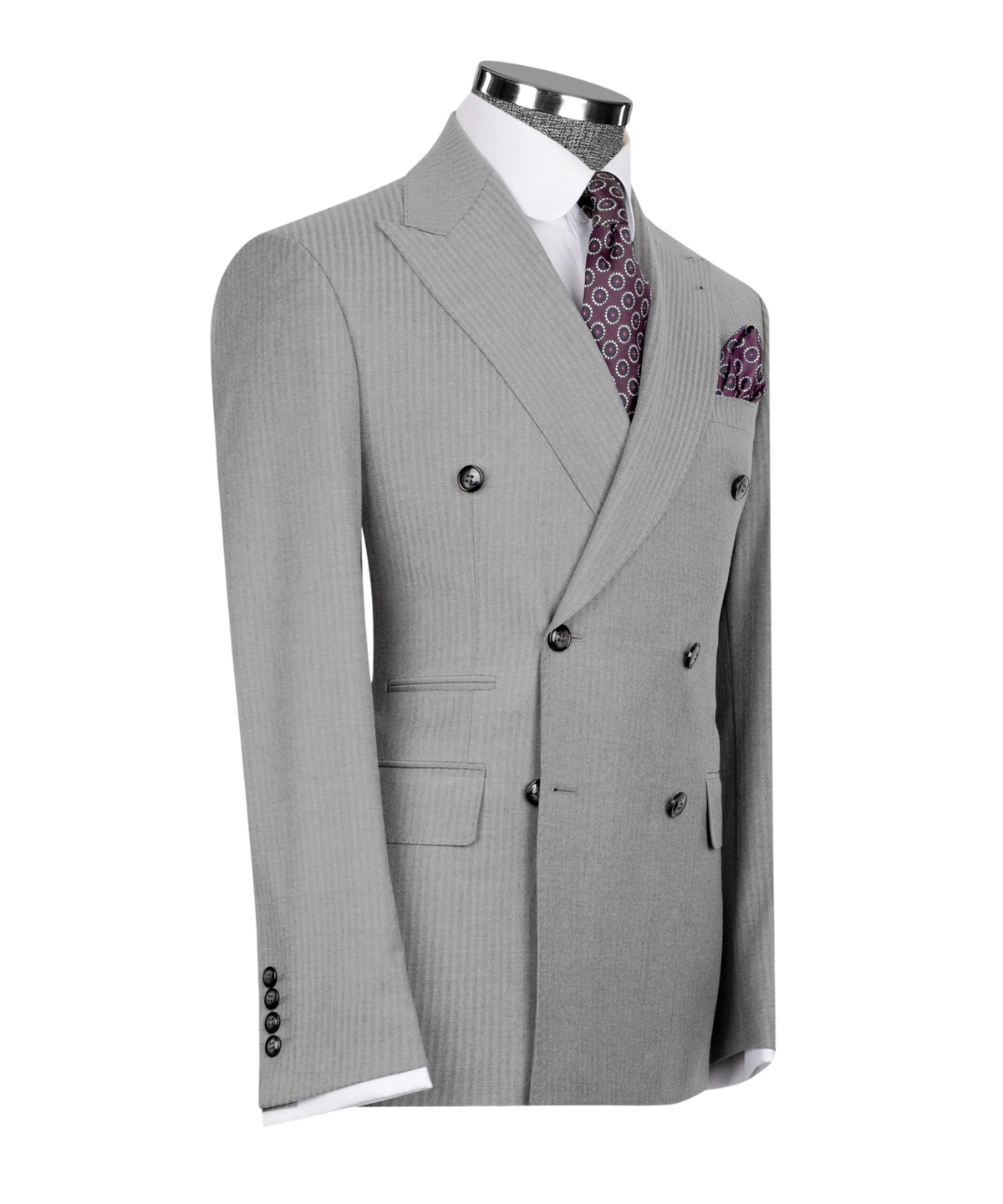 Subtle Pinstripe Double-Breasted Suit
