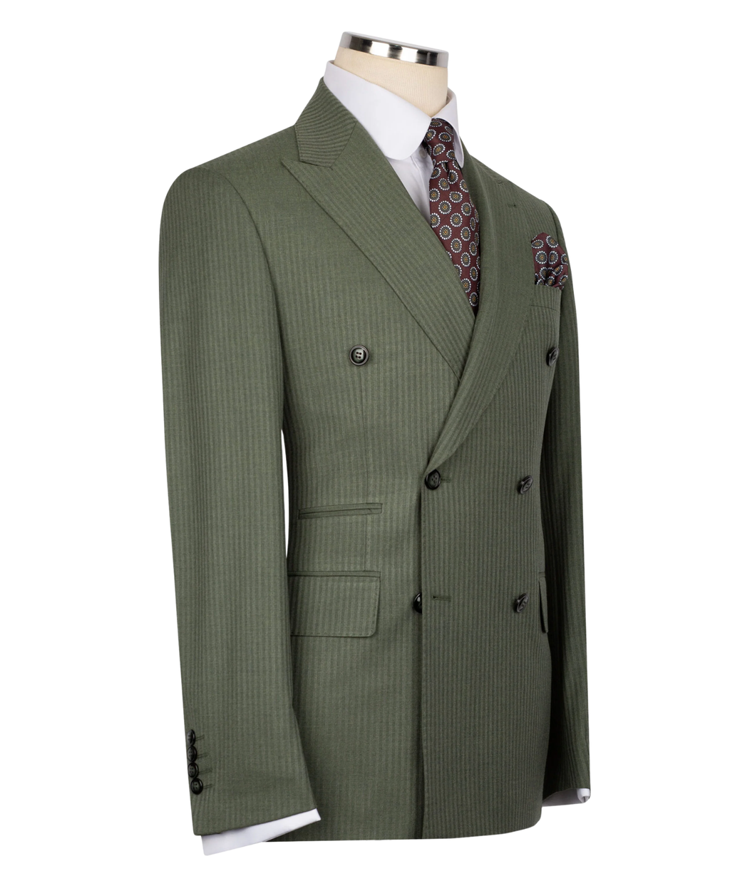 Subtle Pinstripe Double-Breasted Suit