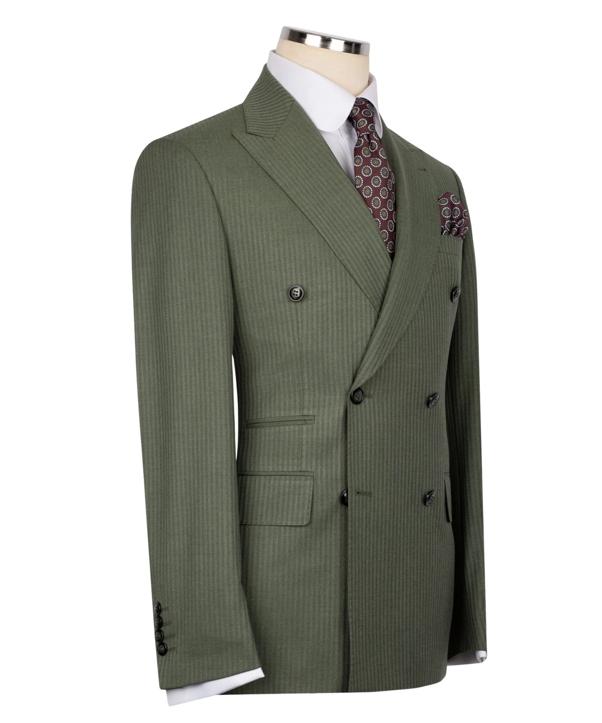 Subtle Pinstripe Double-Breasted Suit