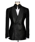 Black Shimmer Double-Breasted Tuxedo
