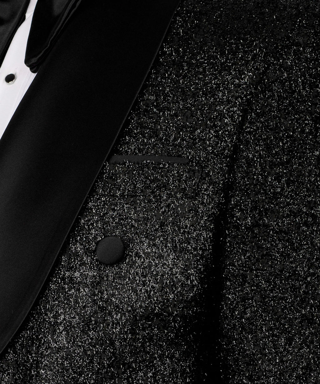 Black Shimmer Double-Breasted Tuxedo