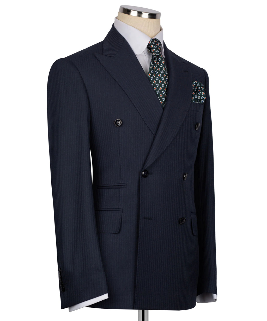 Subtle Pinstripe Double-Breasted Suit