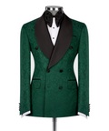 Emerald Jacquard Double-Breasted Tuxedo