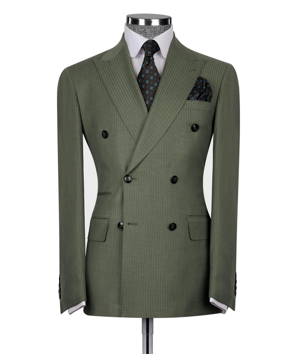 Subtle Pinstripe Double-Breasted Suit