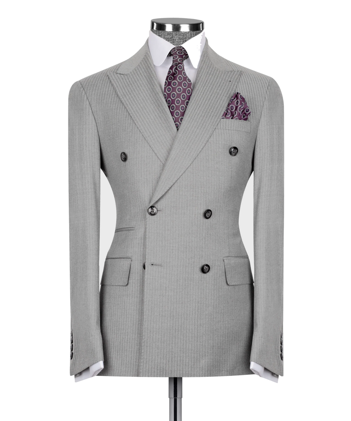 Subtle Pinstripe Double-Breasted Suit