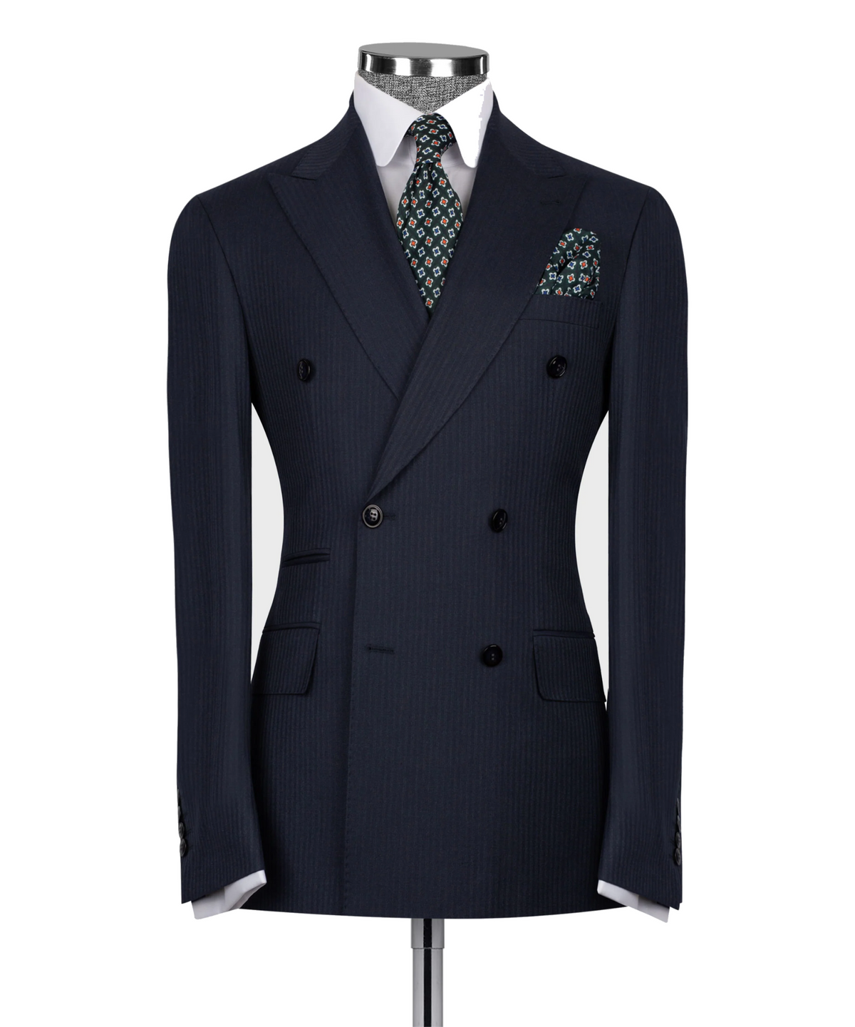 Subtle Pinstripe Double-Breasted Suit